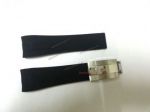 Replacement Rolex Strap Rolex Daytona Black Rubber Band with Silver Clasp